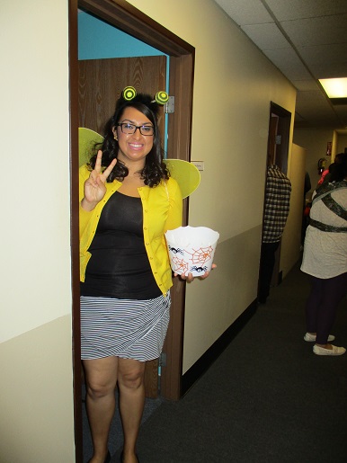 Brenda Martinez is dressed up as a Bee